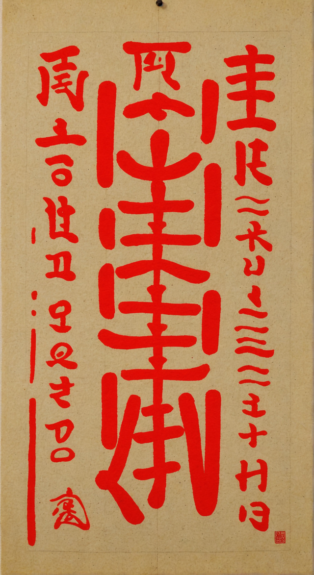 A personalized Korean bujeok talisman in vermilion ink on hanji paper